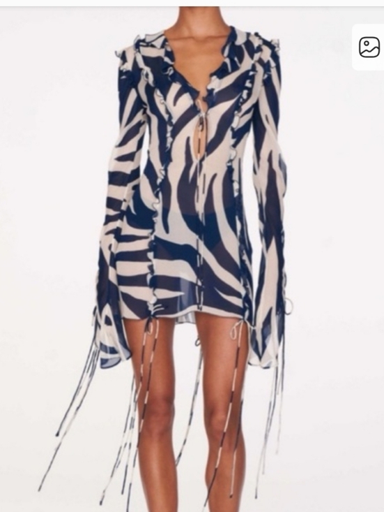 Rat & Boa Dresses & Skirts - Rat & Boa Annika Zebra Print Mini Dress - Navy & Cream
